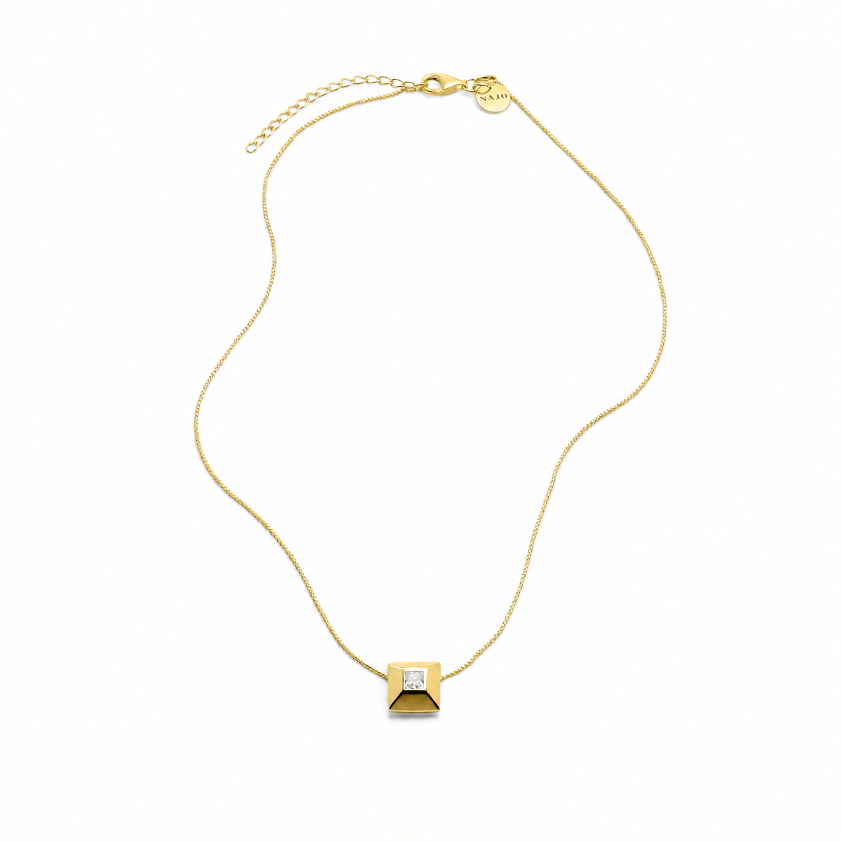 Najo Halo Yellow Gold Plated Cubic Zirconia Necklace