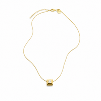 Najo Halo Yellow Gold Plated Cubic Zirconia Necklace