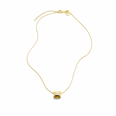 Najo Halo Yellow Gold Plated Cubic Zirconia Necklace - alternate view