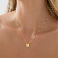 Najo Halo Yellow Gold Plated Cubic Zirconia Necklace