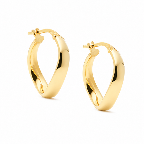Najo Gold Plated Eddy Hoop Earrings