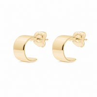 Najo Yellow Gold Plated Half Hoop Earrings