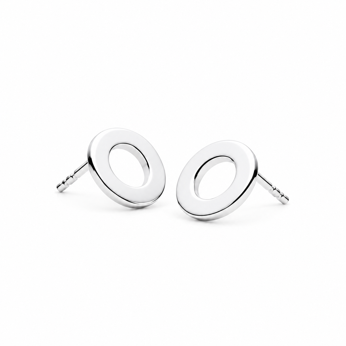 Najo Solar Sterling Silver Circle Stud Earrings