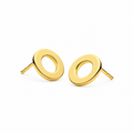 Najo Sola Gold Plated Circle Stud Earrings