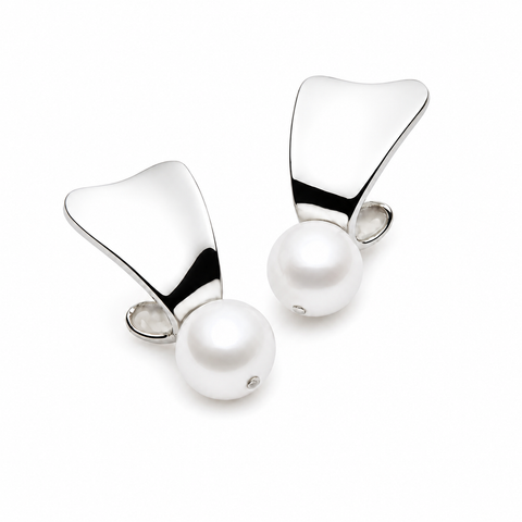 Najo Sunbeam Sterling Silver Pearl Earrings