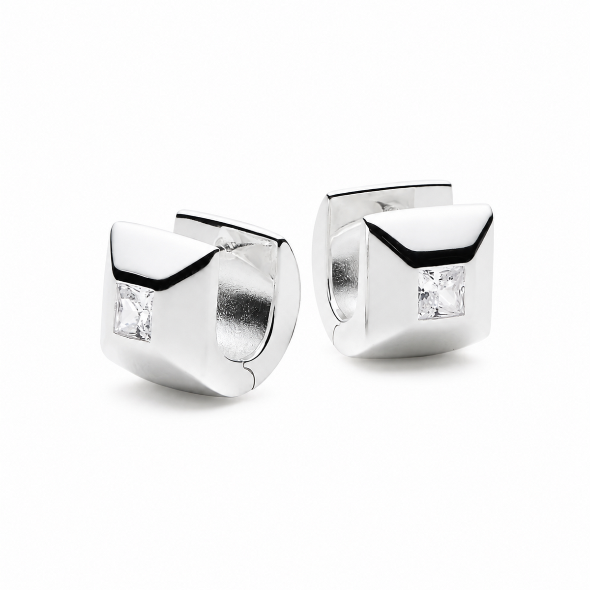 Najo Halo Cubic Zirconia Huggie Earrings
