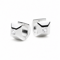 Najo Halo Cubic Zirconia Huggie Earrings