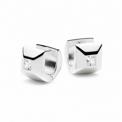 Najo Halo Cubic Zirconia Huggie Earrings