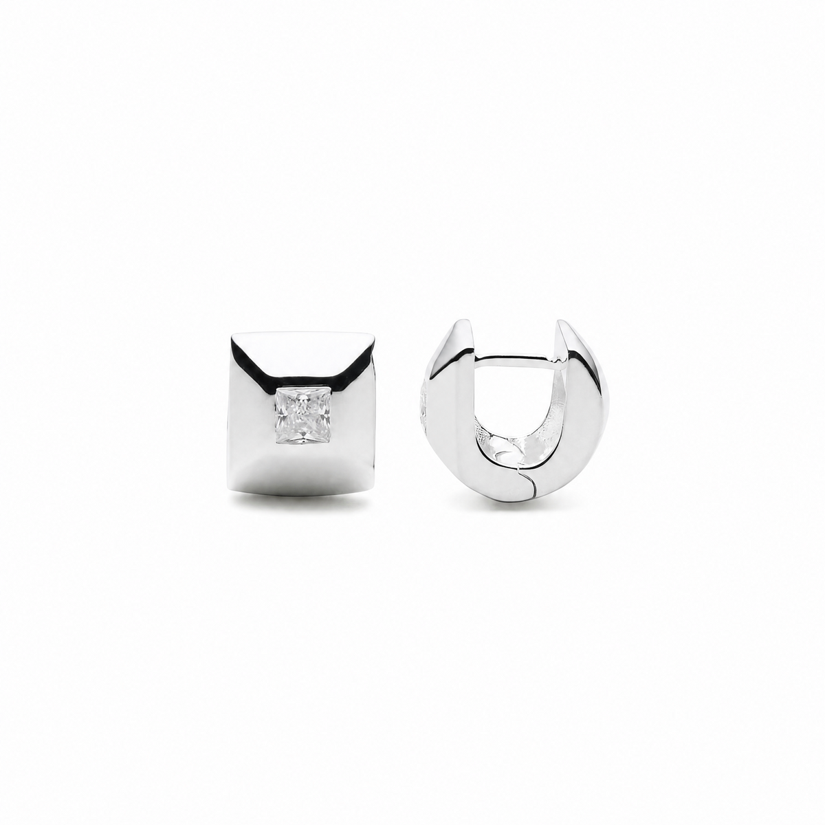 Najo Halo Cubic Zirconia Huggie Earrings