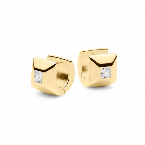 Najo Halo Cubic Zirconia Huggie Earrings
