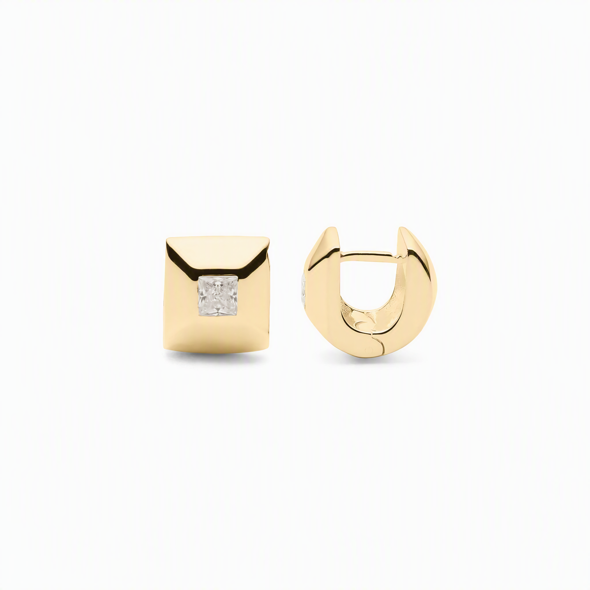 Najo Halo Cubic Zirconia Huggie Earrings