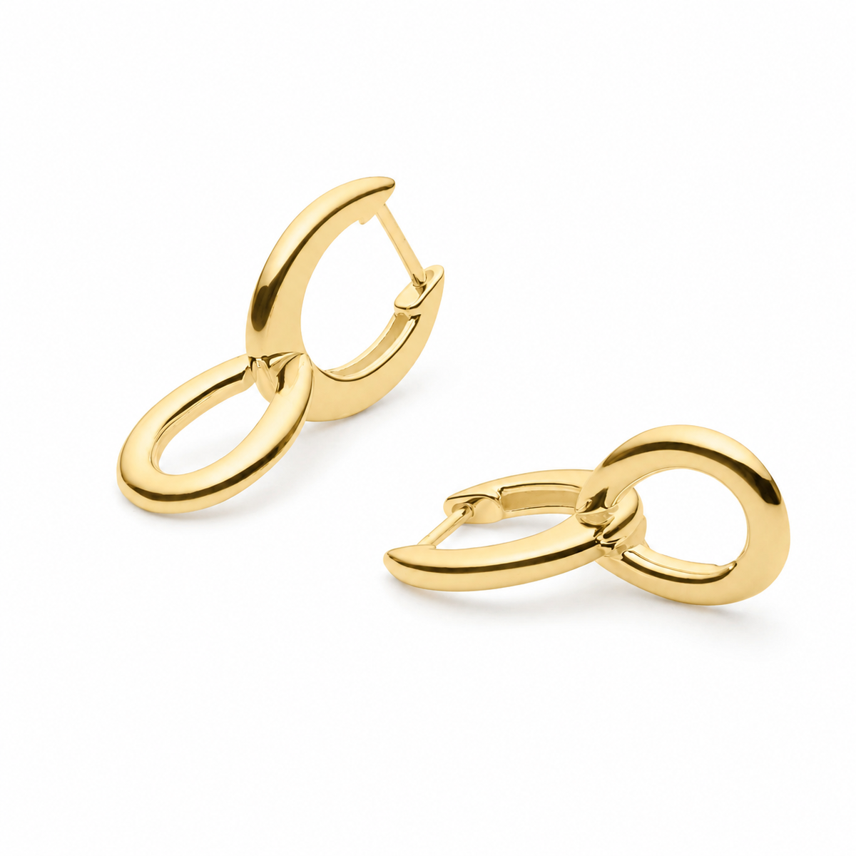 Najo Astra Yellow Gold Plated Huggie Earrings