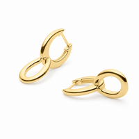 Najo Astra Yellow Gold Plated Huggie Earrings