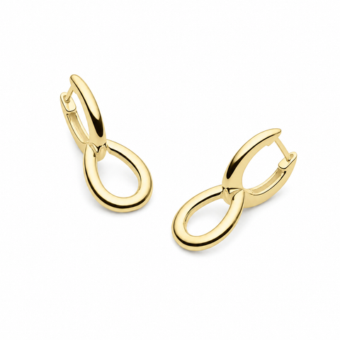 Najo Astra Yellow Gold Plated Huggie Earrings
