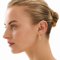 Najo Astra Yellow Gold Plated Huggie Earrings