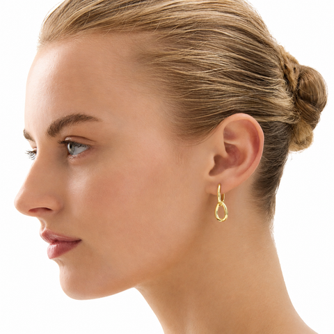 Najo Astra Yellow Gold Plated Huggie Earrings - alternate view