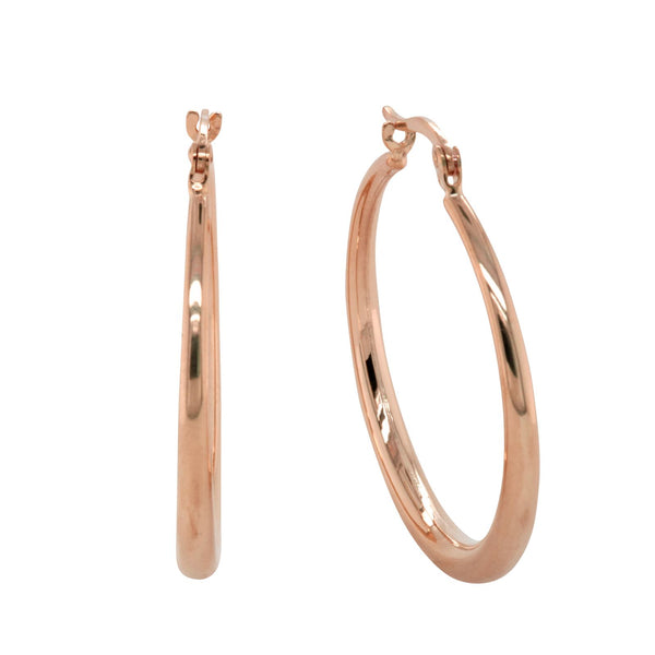 9ct Rose Gold Silver Filled Hoops - alternate view
