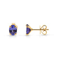 9ct Yellow Gold Oval Tanzanite Stud Earrings