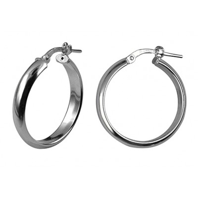 Sterling Silver Half Round Hoops - alternate view