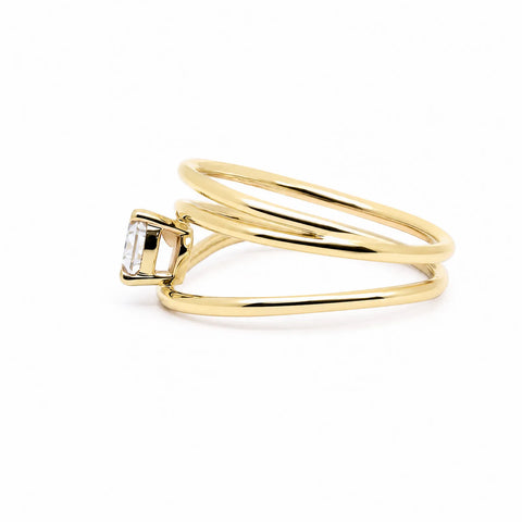9ct Yellow Gold Pear Lab Grown Diamond Ring - alternate view