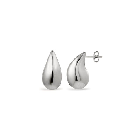 Sterling Silver Tear Drop Stud Earrings - alternate view