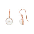 9ct Rose Gold Round Mabe Pearl Drop Earrings