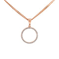 9ct Rose Gold Cubic Zirconia Open Circle Pendant