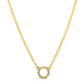 9ct Yellow Gold Cubic Zirconia Set Circle Necklace
