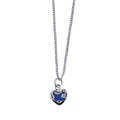 Sterling Silver Heart With Enamel Blue Bird