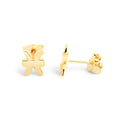 Yellow Gold Plated Pisces Zodiac Stud Earrings