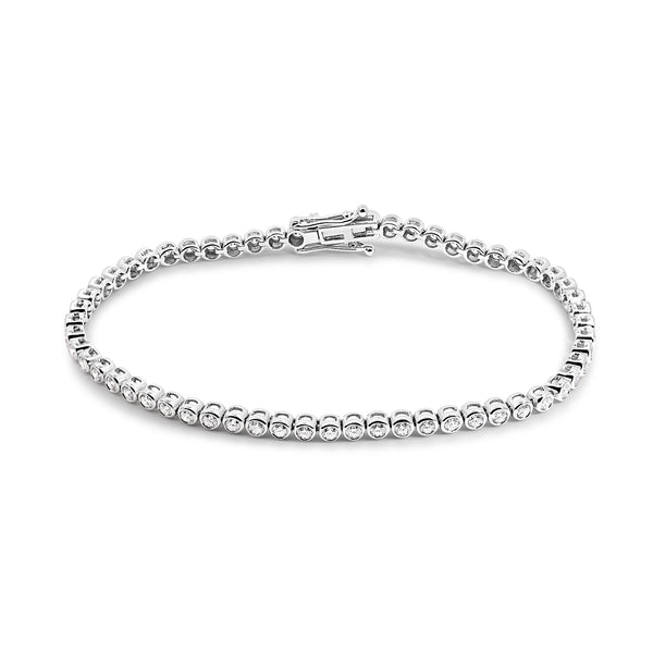 18ct White Gold 2.00ct Lab Grown Diamond Tennis Bracelet - alternate view
