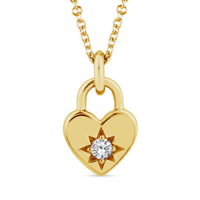 Gold Vermeil 22ct Heart Locket With Lab Grown Diamond