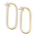 9ct Yellow Gold Fine Long Oval Hoops
