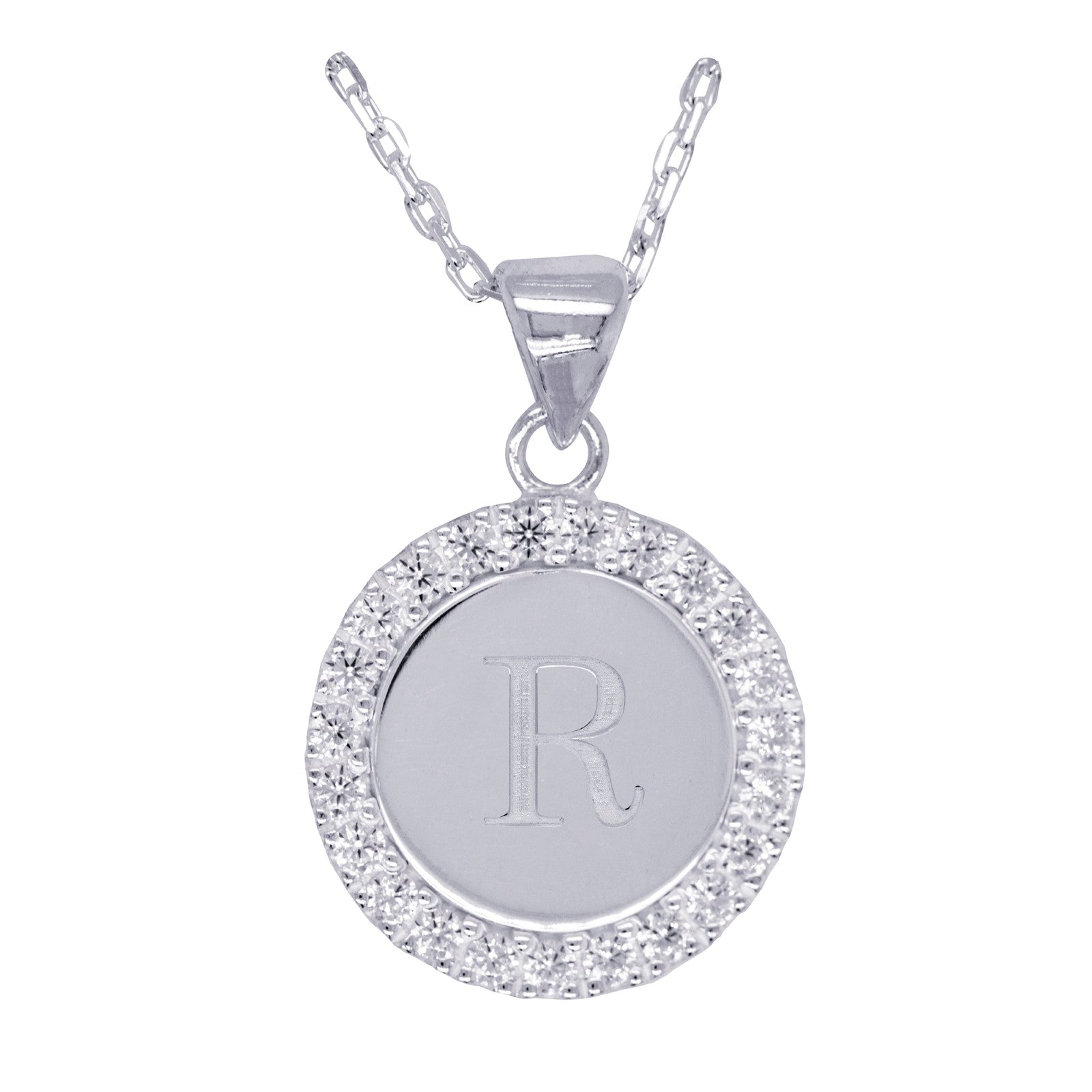 Sterling Silver Cubic Zirconia Letter R Pendant On Chain – My Jewellery ...