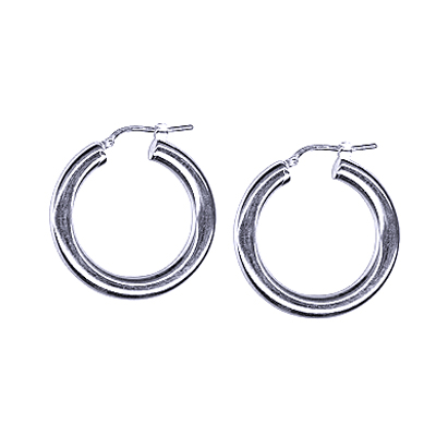 Sterling Silver 20mm Thick Italian Hoops - alternate view