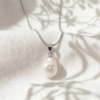 9ct White Gold Baroque Pearl Pendant