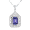 18ct White Gold Tanzanite & Diamond Pendant