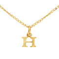 9ct Yellow Gold Block Initial Letter H