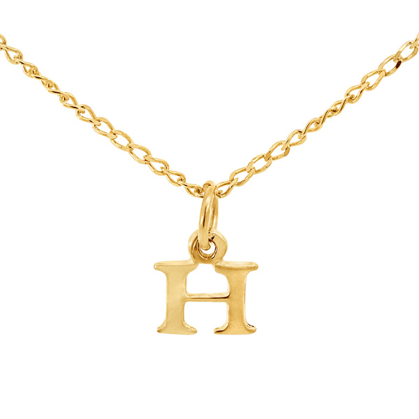 9ct Yellow Gold Block Initial Letter H - alternate view