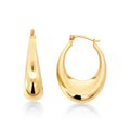 9ct Yellow Gold Silver Filled Puff Hoop Earrings
