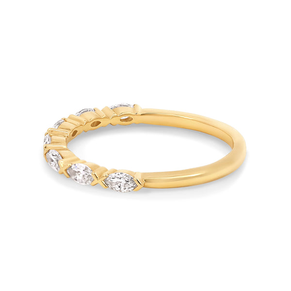 18ct Yellow Gold Marquise Wedding Ring - alternate view