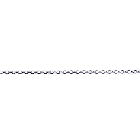 9ct White Gold Oval Belcher Anklet - alternate view