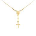 9ct Yellow Gold Rosary Madonna Cross Necklace