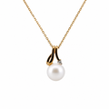 9ct Yellow Gold Freshwater Pearl And Diamond Pendant