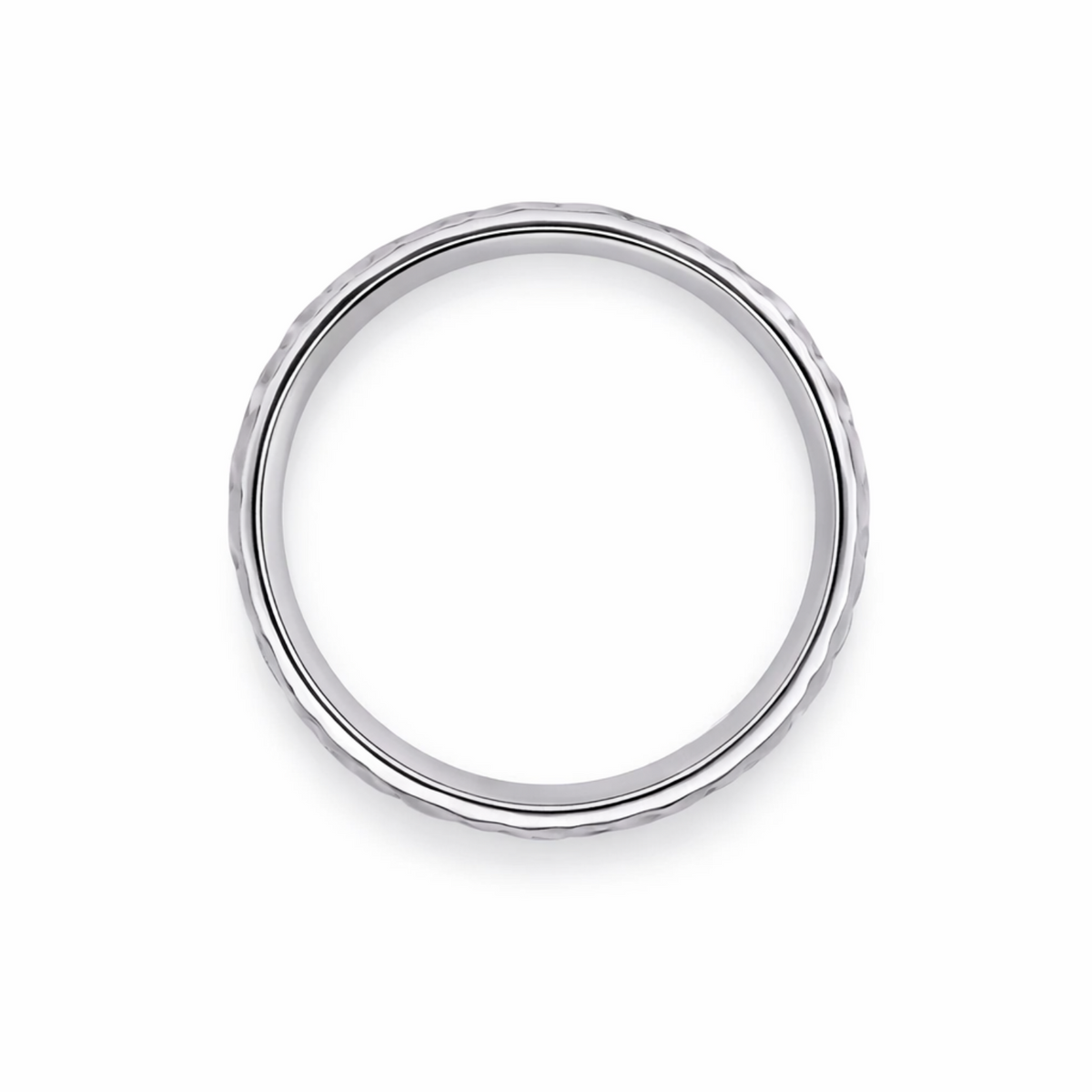 Stainless Steel Hammer Finish Men's Wedding Ring