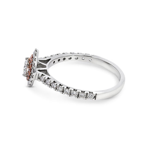 0.70ct Round Natural Australian Pink Diamond Cluster Dress Ring - alternate view