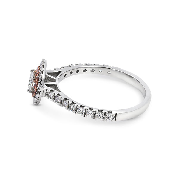 0.70ct Round Natural Australian Pink Diamond Cluster Dress Ring - alternate view