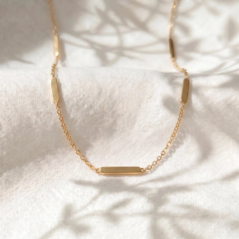 9ct Yellow Gold Chain With Stationed Bars - alternate view