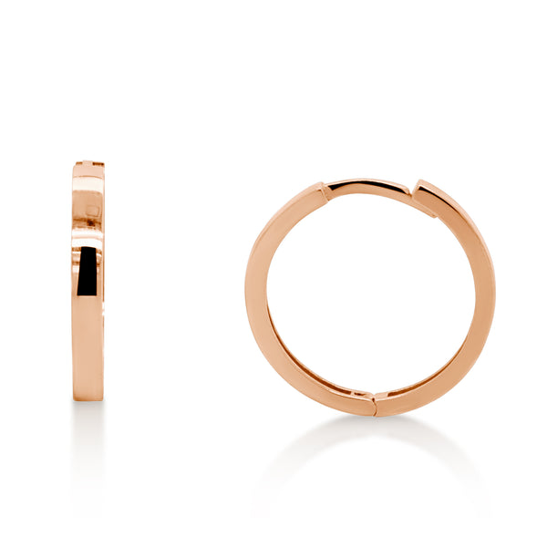 9ct Rose Gold Huggie Earrings - alternate view