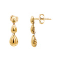 9ct Yellow Gold Three Teardrop Drop Earrings